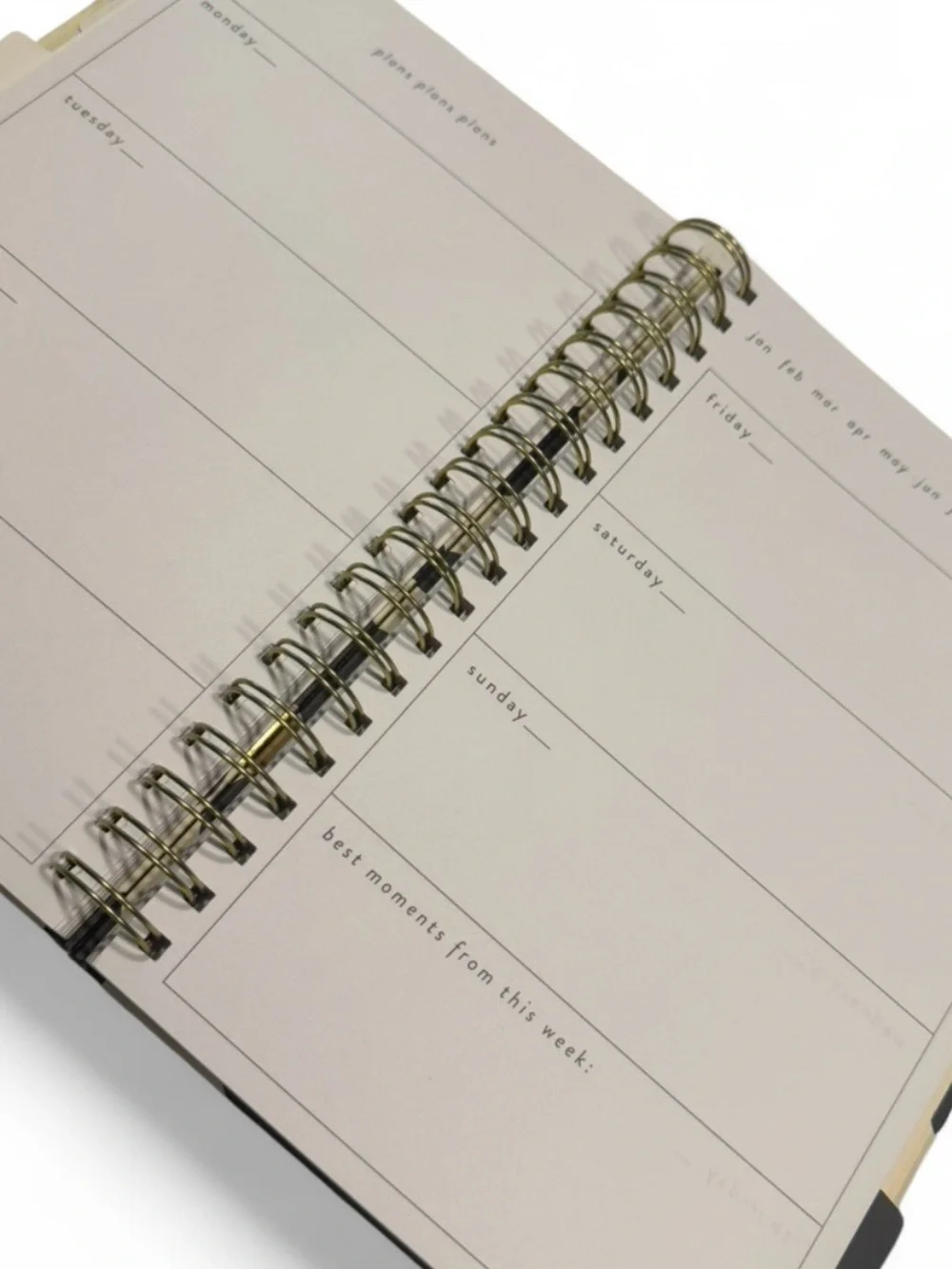 Leopard Print Spiral Notebook - Black, Gold, Cream